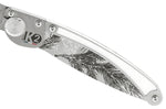 Couteau pliant K2 Elegance K2.23M manche inox décor pins 11,5cm + étui suédine