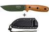 Couteau Esee 4 4POD-011 lame acier carbone vert 11,6cm manche micarta marron + étui