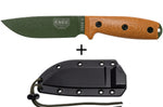 Couteau Esee 4 4POD-011 lame acier carbone vert 11,6cm manche micarta marron + étui