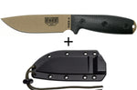 Couteau Esee 4 4PDE-001 lame acier carbone dark earth 11,6cm manche G10 noir + étui
