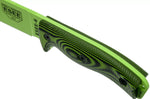 Couteau Esee 6 6PVG-007 lame acier carbone venom green 16,5cm manche G10 vert/noir + étui