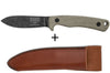 Couteau Esee Ashley Game ESEE-AGK lame acier carbone noir 9,1cm manche micarta gris + étui cuir