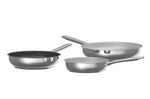 Set de 3 poêles à frire Berghoff DiNA Helix en acier inoxydable recyclé