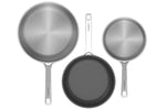 Set de 3 poêles à frire Berghoff DiNA Helix en acier inoxydable recyclé