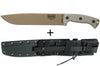 Machette Esee Junglas JUNGLAS-DE-E lame acier carbone Dark Earth 26,5cm manche micarta gris + étui
