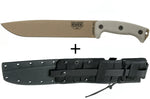 Machette Esee Junglas JUNGLAS-DE-E lame acier carbone Dark Earth 26,5cm manche micarta gris + étui
