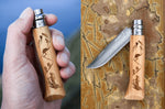 Couteau pliant Opinel Tradition Gravures Rando n°08 lame 8,5cm manche hêtre
