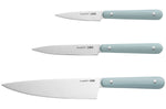 Set de 3 couteaux essentiels Berghoff Leo Glints Slate en acier inoxydable manche ABS bleu