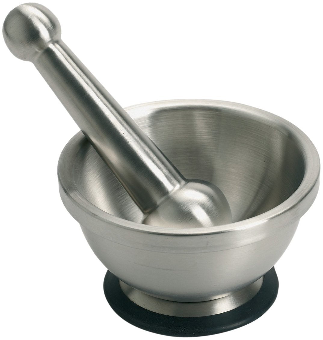 Mortier + pilon Mastrad tout inox avec base antidérapante
