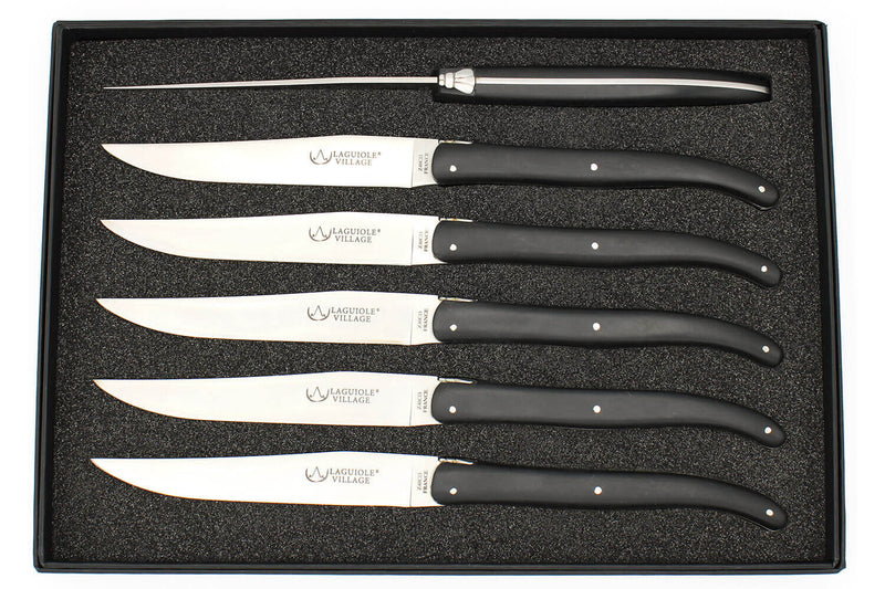 Coffret de 6 couteaux de table Laguiole Village manches en POM