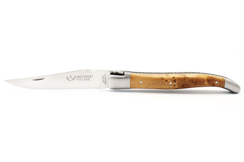 Couteau pliant Laguiole Village manche en genévrier 12cm avec mitre