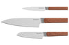 Set de 3 couteaux Berghoff Dina Ion lame inox et manche en bois de frêne