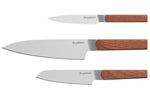 Set de 3 couteaux Berghoff Dina Ion lame inox et manche en bois de frêne