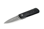 Couteau pliant Maserin DAGA 372.N manche en fibre de carbone et titanium marbrée noir 9,5cm