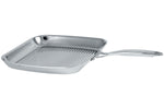 Poêle grill carrée 30x30cm Cristel Castel'Pro en acier inoxydable 18/10 3 ply