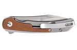 Couteau pliant CRKT Padawan 6070.CR manche acier inox et micarta marron 10,5cm + clip de poche