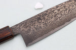 Couteau santoku 16,5cm japonais artisanal Nakamura Kaishin Ginsan Black Damas