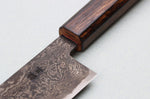 Couteau santoku 16,5cm japonais artisanal Nakamura Kaishin Ginsan Black Damas
