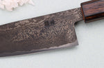Couteau santoku 16,5cm japonais artisanal Nakamura Kaishin Ginsan Black Damas
