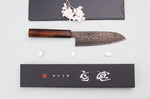 Couteau santoku 16,5cm japonais artisanal Nakamura Kaishin Ginsan Black Damas