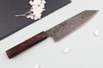 Couteau bunka 18cm japonais artisanal Nakamura Kaishin Ginsan Black Damas