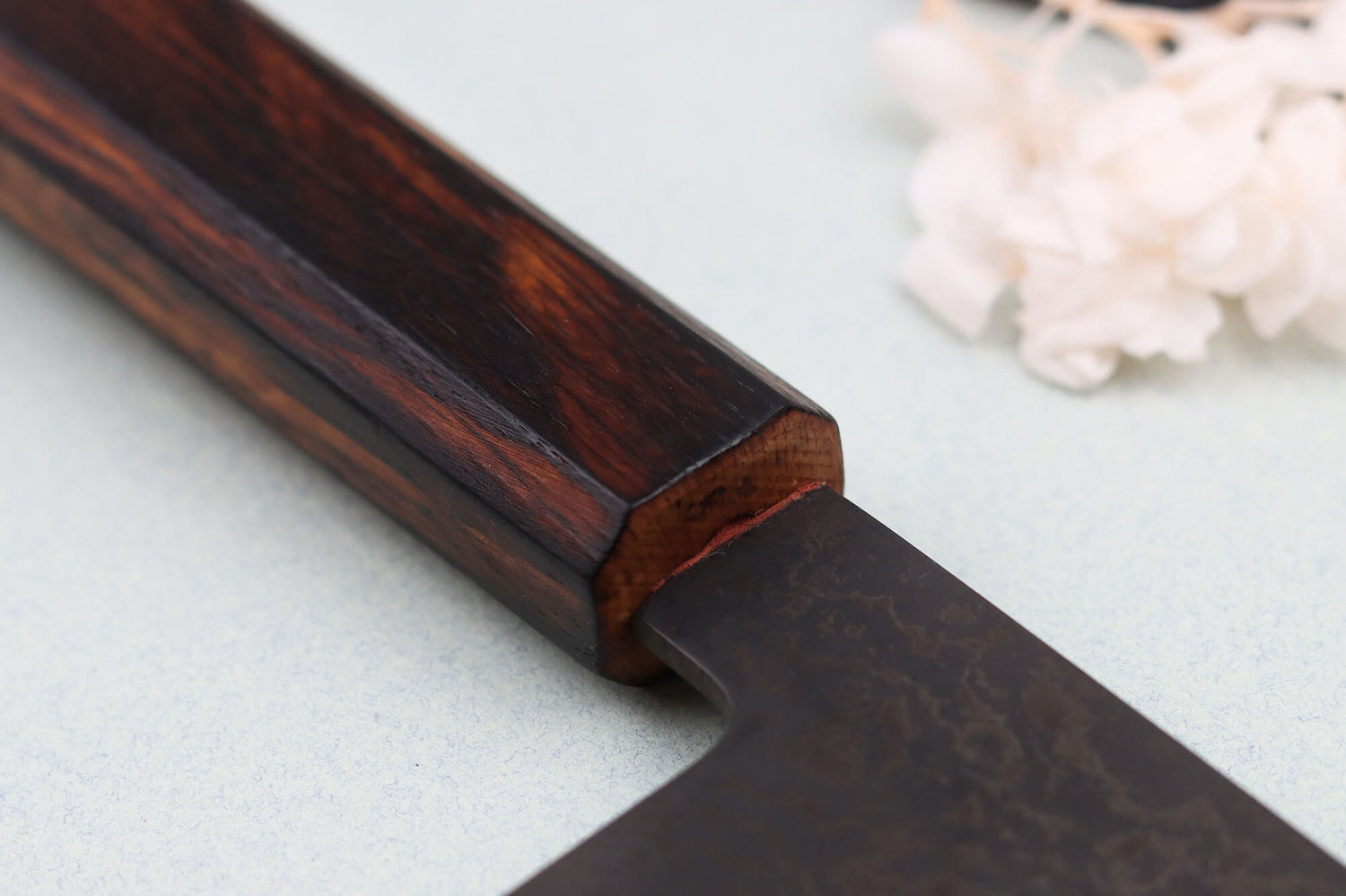 Couteau bunka 18cm japonais artisanal Nakamura Kaishin Ginsan Black Damas