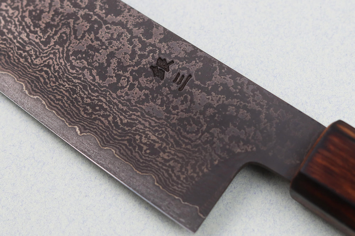 Couteau bunka 18cm japonais artisanal Nakamura Kaishin Ginsan Black Damas