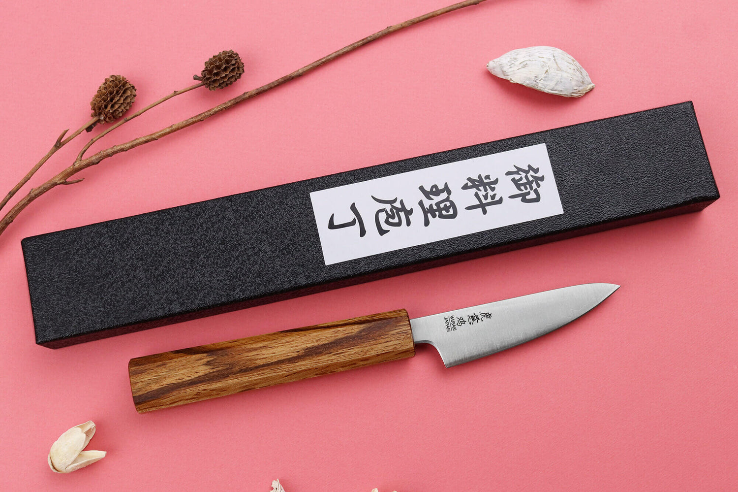 Couteau d'office japonais artisanal Wusaki Migaki G3 8cm
