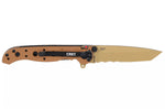 Couteau pliant CRKT M16-10DZ 1610DZ lame tanto semi-dentée manche en nylon / fibres de verre désert 10cm