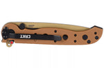 Couteau pliant CRKT M16-10DZ 1610DZ lame tanto semi-dentée manche en nylon / fibres de verre désert 10cm