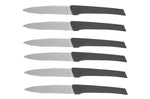 Coffret 6 couteaux Kiana de table lame inox 10,4cm manche gris anthracite