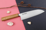 Couteau santoku japonais artisanal Wusaki Migaki G3 16,5cm