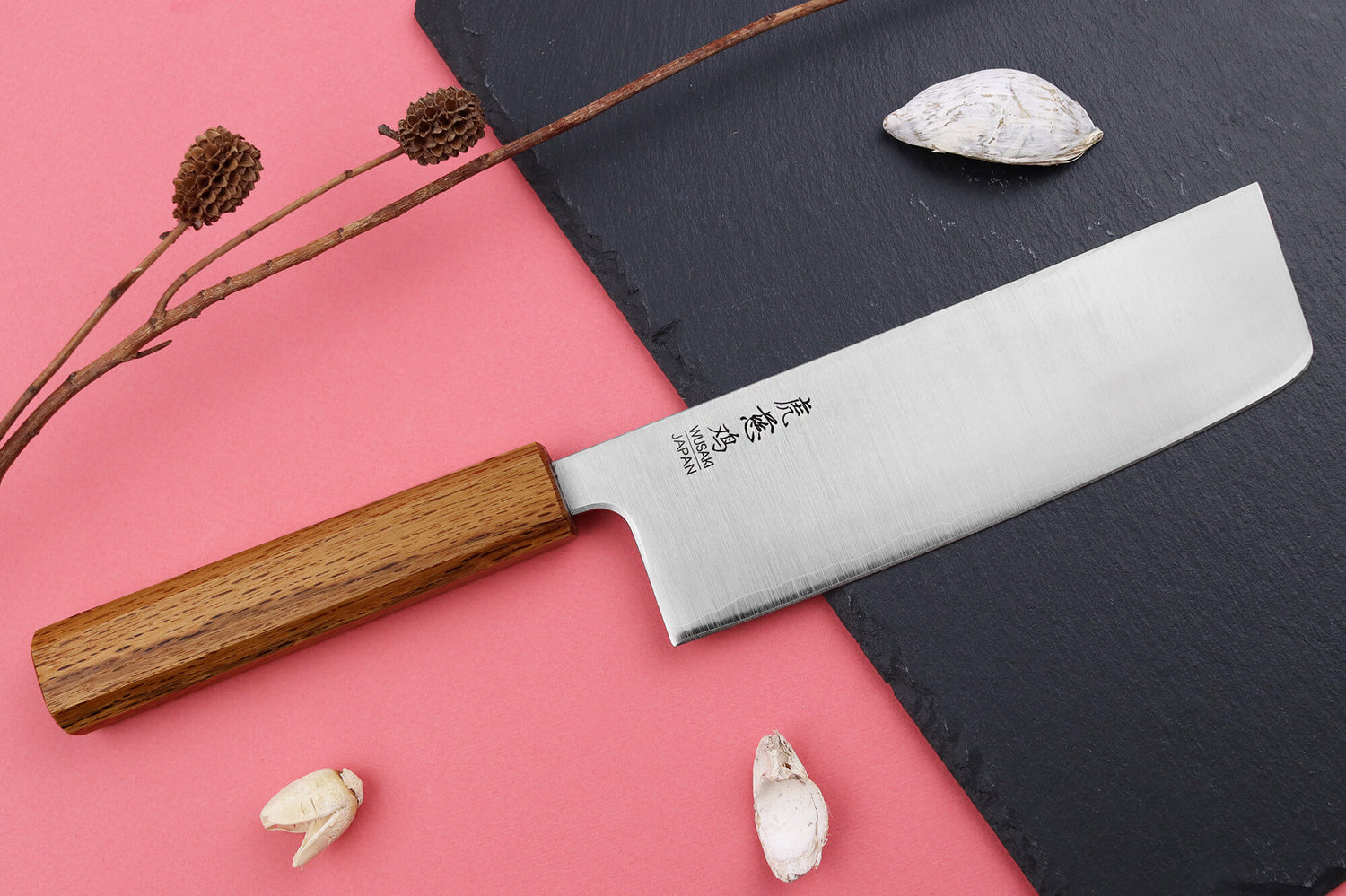 Couteau nakiri japonais artisanal Wusaki Migaki G3 16,5cm