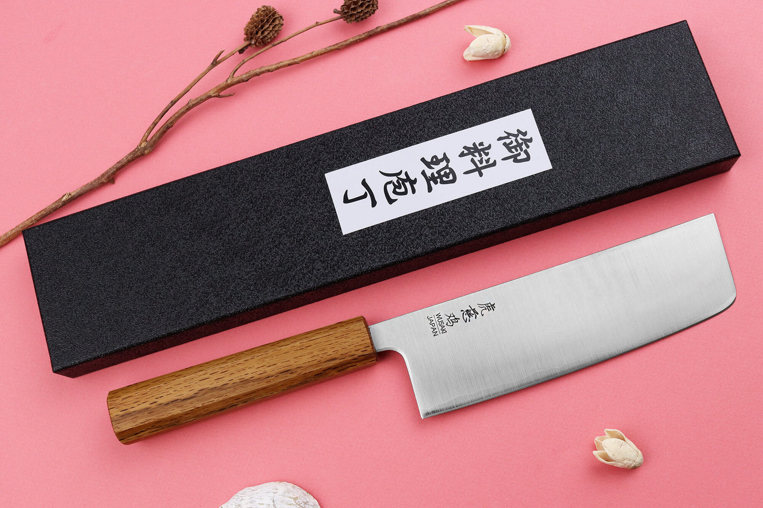 Couteau nakiri japonais artisanal Wusaki Migaki G3 16,5cm