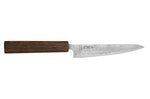 Couteau universel japonais artisanal Wusaki Unagi AUS10 Damas 15cm manche en chêne