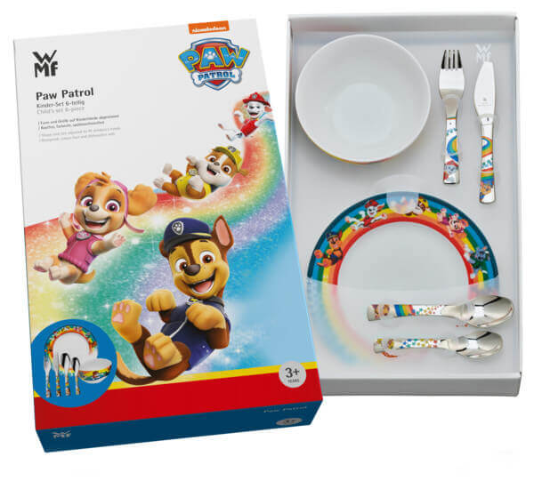 Coffret repas enfant WMF Pat'Patrouille acier inox 18/10 et porcelaine
