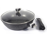 Sauteuse en fonte Pradel Excellence Premium 28cm façon pierre tous feux/ induction