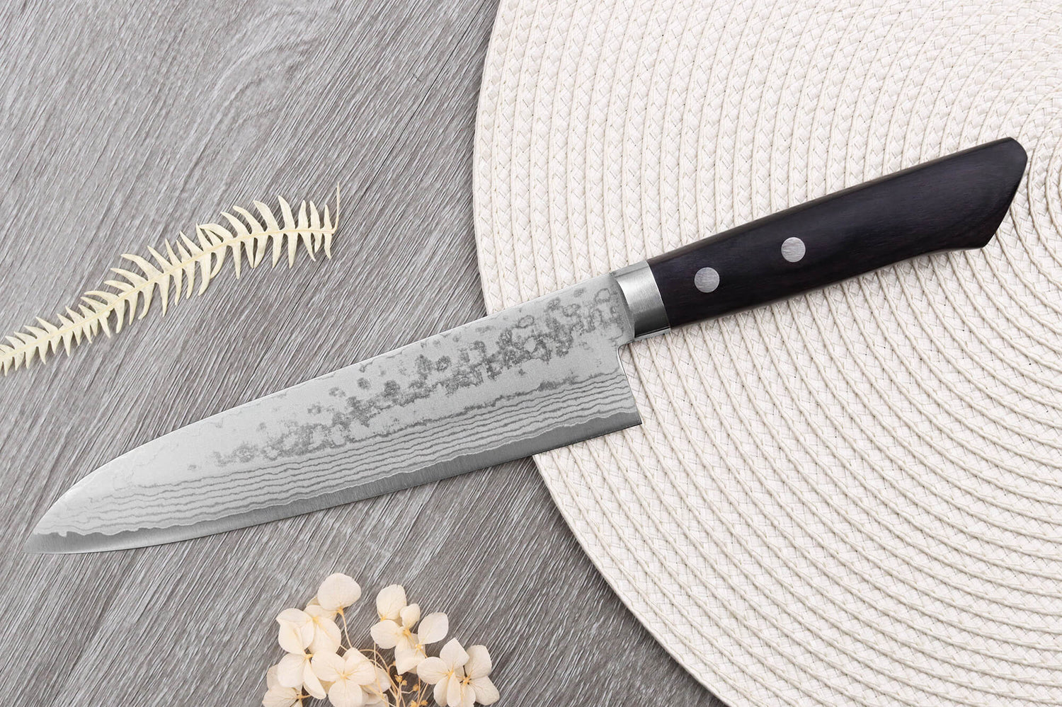 Couteau de chef 18cm japonais artisanal Masutani VG10 Damas