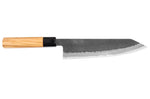 Couteau de chef kiritsuke 21cm japonais artisanal Hinoura Mutsumi Ajikataya Black Nashiji
