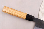 Couteau de chef kiritsuke 21cm japonais artisanal Hinoura Mutsumi Ajikataya Black Nashiji