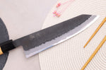 Couteau de chef kiritsuke 21cm japonais artisanal Hinoura Mutsumi Ajikataya Black Nashiji