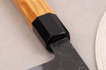 Couteau de chef kiritsuke 24cm japonais artisanal Hinoura Mutsumi Ajikataya Black Nashiji