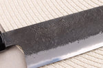 Couteau de chef kiritsuke 24cm japonais artisanal Hinoura Mutsumi Ajikataya Black Nashiji