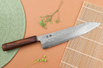 Couteau de chef 21cm japonais artisanal Yuzo Enju Damas 440C