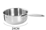Casserole saucier Cristel Castel'Pro en acier inoxydable 18/10 5 ply - 24cm