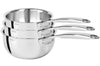 Set de 3 casseroles Cristel Castel'Pro en acier inoxydable 18/10 5 ply - 16, 18, 20cm