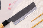 Couteau nakiri 16,5cm japonais artisanal Hinoura Mutsumi Ajikataya Black Nashiji