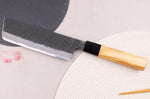 Couteau nakiri 16,5cm japonais artisanal Hinoura Mutsumi Ajikataya Black Nashiji
