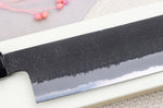 Couteau nakiri 16,5cm japonais artisanal Hinoura Mutsumi Ajikataya Black Nashiji