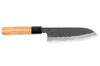 Couteau santoku 16,5cm japonais artisanal Hinoura Mutsumi Ajikataya Black Nashiji
